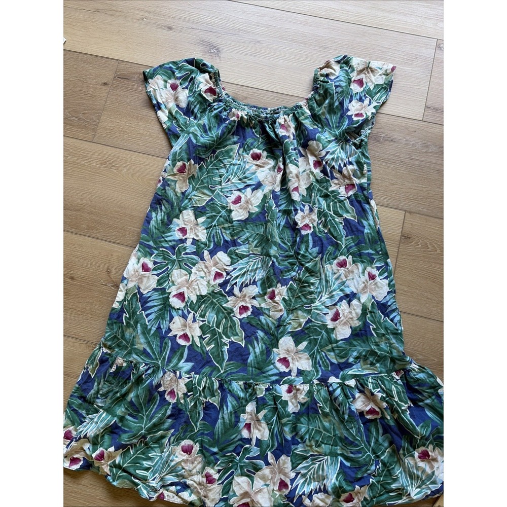 Hilo Hattie Multicolor Tropical Floral Hawaiian Dress Size XL Vintage Vtg